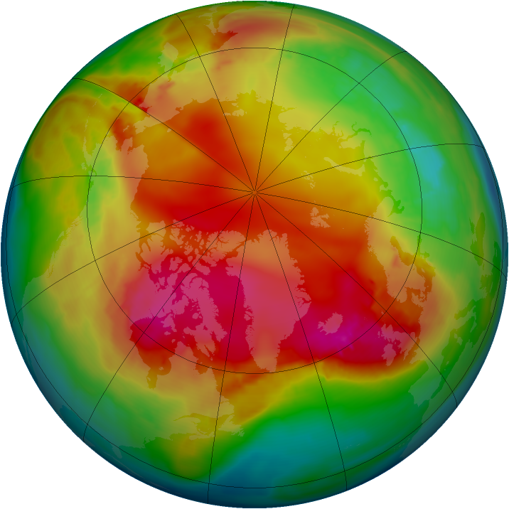 Arctic ozone map for 29 January 2015